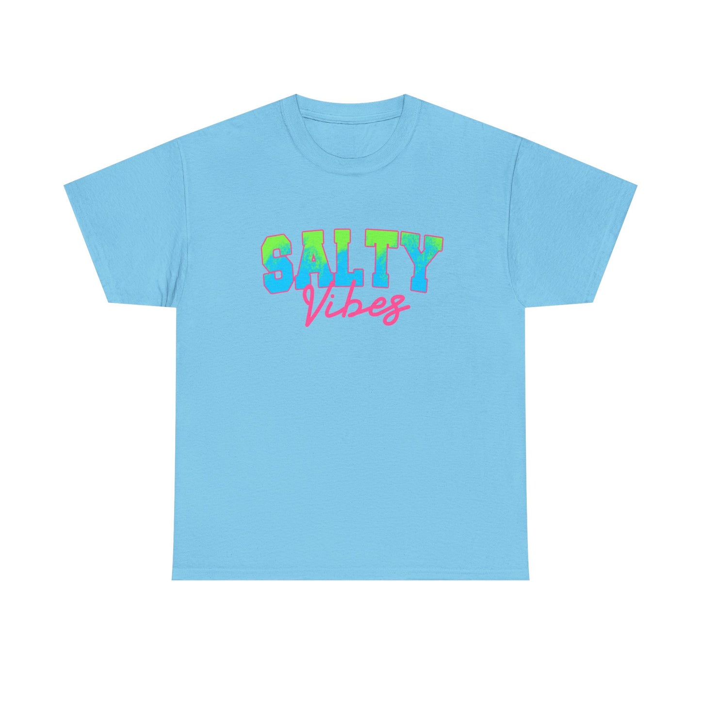 Salty Vibes Unisex Heavy Cotton Tee | Casual Summer Shirt, Beachwear, Gift for Friends, Ocean Lover, Graphic Tee